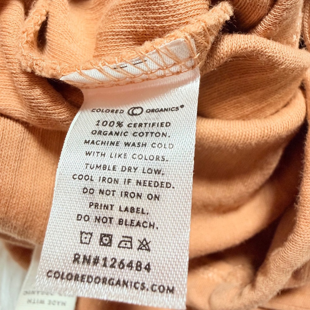 Colored Organics 0-3M Ribbed Kimono Bodysuit Long Sleeve Side Snap Orange - Picture 8 of 8